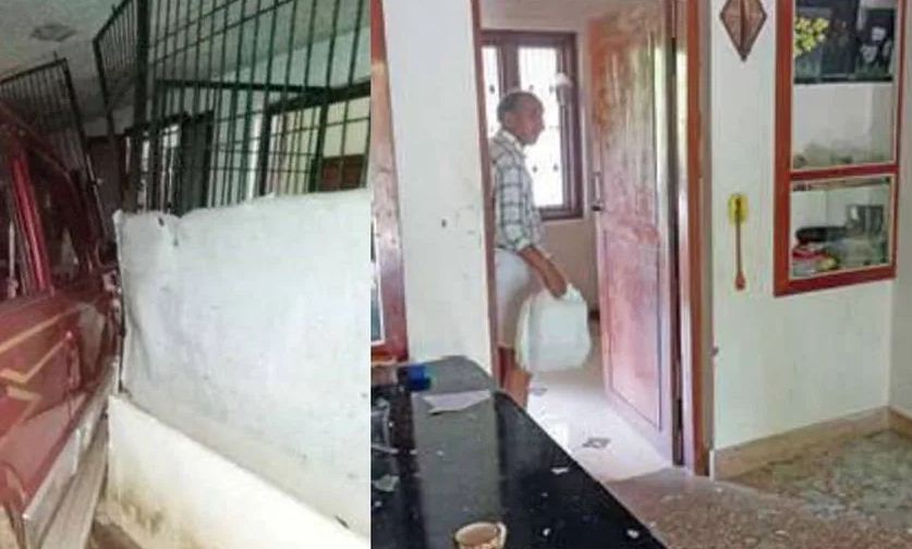 ഭാര്യവീട് കാറിടിച്ച് തകർത്തു; ഭർത്താവിനെതിരേ കേസ്