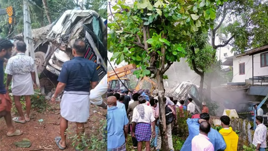 പാലക്കാട്ട് സ്‌കൂൾ വിദ്യാർഥികൾക്കു മേൽ ലോറി മറിഞ്ഞു; നാലു വിദ്യാർഥിനികൾക്ക് ദാരുണാന്ത്യം