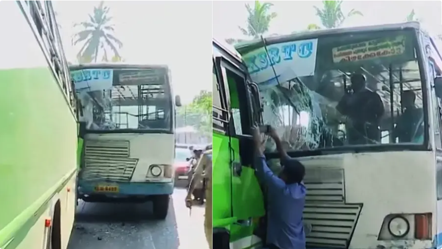 തമ്പാനൂരിൽ കെഎസ്ആർടിസി ബസും സ്വകാര്യ ബസും കൂട്ടിയിടിച്ചു; 15 പേർക്ക് പരിക്ക്