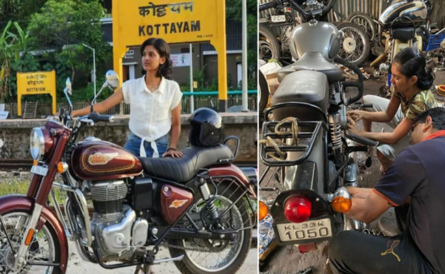ബുള്ളറ്റ് ഗേൾ’ 22കാരി ദിയ ഒന്നാന്തരം മെക്കാനിക്ക്; ഇഷ്ടം റോയൽ എൻഫീൽഡ്