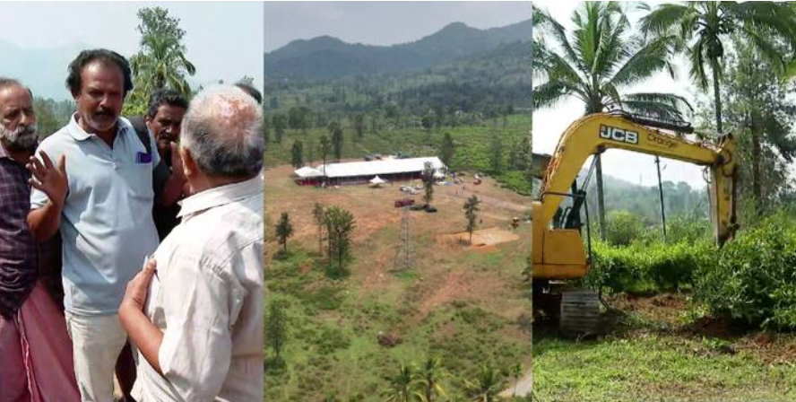 സിപിഎം നേതാക്കളോട് കയർത്ത് എസ്റ്റേറ്റ് തൊഴിലാളികൾ വയനാട് ടൗൺഷിപ്പിന്‍റെ പ്രാരംഭ നിർമാണ പ്രവൃത്തി തുടങ്ങി