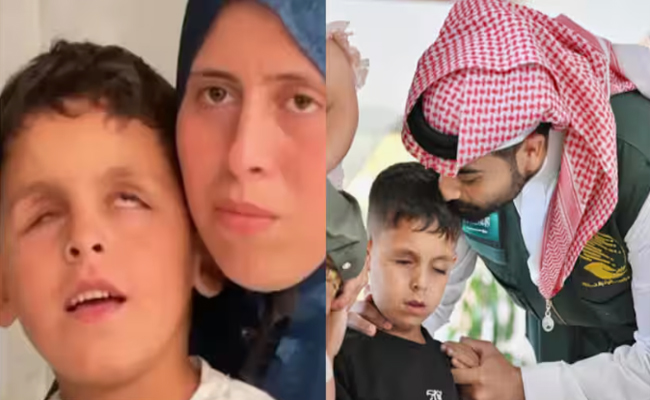 കൂട്ടുകാരോടൊപ്പം കളിക്കുന്നതിനിടെ സ്ഫോടനം; ഇസ്രയേൽ ആക്രമണത്തിൽ കാഴ്ച നഷ്ടമായ പലസ്തീൻ ബാലനെ ചികിത്സക്ക് റിയാദിലെത്തിച്ചു, സൽമാൻ രാജാവിന്‍റെയും കിരീടാവകാശി  മുഹമ്മദ് ബിൻ സൽമാന്‍ രാജകുമാരന്റെയും നിർദ്ദേശപ്രകാരമാണ് ചികിത്സക്കായി എത്തിച്ചത്. 