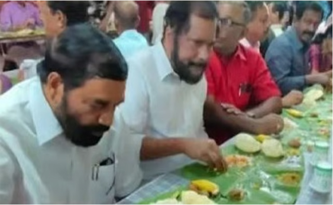 വള്ളസദ്യയില്‍ മന്ത്രിക്കൊപ്പം ബിജെപി നേതാക്കളും, തെറ്റു പറ്റിയെങ്കില്‍ തിരുത്തുമെന്ന് പള്ളിയോട സേവാ സംഘം, മന്ത്രി വാസവന്‍റെ ആരോപണം തള്ളി തന്ത്രി മന്ത്രിക്ക് താന്‍ സദ്യ വിളമ്പിയിട്ടില്ല .