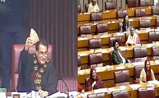 പാക് ദേശീയ അസംബ്ലിയില്‍ വീണുകിട്ടിയ പണം ആരുടേതെന്ന് സ്പീക്കര്‍; അവകാശമുന്നയിച്ച് കൈ ഉയര്‍ത്തിയത് 12 അംഗങ്ങള്‍: നാണം കെട്ട് പാകിസ്ഥാന്‍