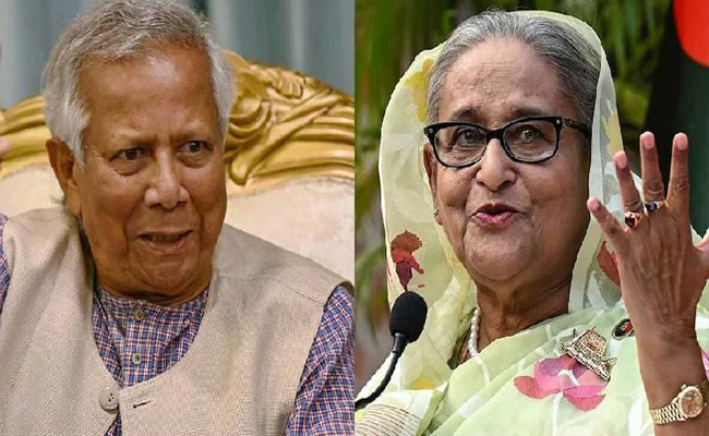 കൊലയാളിയായ ഫാസിസ്റ്റ്, ബംഗ്ലാദേശ് മരണ താഴ്‌വര; മുഹമ്മദ് യൂനുസിനെ രൂക്ഷമായി വിമര്‍ശിച്ച് ഷെയ്ഖ് ഹസീന