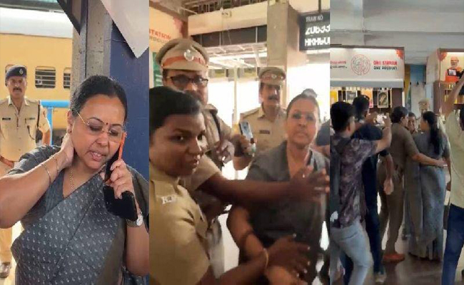 ആരോ​ഗ്യ മന്ത്രിയെ കെഎസ്‌യു പ്രവർത്തകർ  റെയിൽവേ സ്റ്റേഷനിൽ കയ്യേറ്റം നടത്തിയതായി സി സി ടി വി ദൃശ്യങ്ങളിലില്ല. മന്ത്രിയുടെ ആരോപണം തള്ളി ആർപിഎഫ് സംഘം, എല്ലാം നാടകമോ?