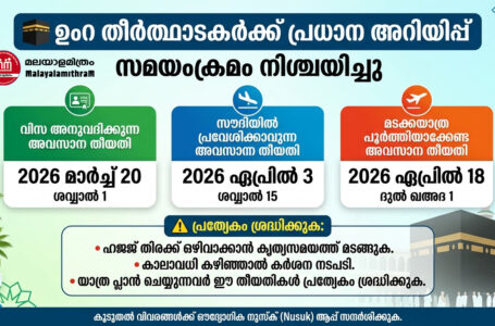 ഉംറ തീർത്ഥാടകർക്ക് സമയക്രമം നിശ്ചയിച്ചു; വിസ അനുവദിക്കുന്ന അവസാന തീയതി മാർച്ച് 20